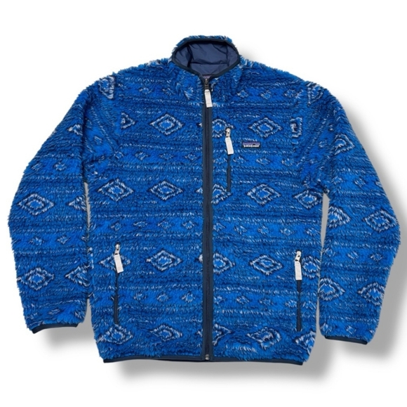 PATAGONIA Deep Pile Synchilla Classic Retro X Cardigan Choolie Bandana Blue - Picture 1 of 5